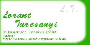 lorant turcsanyi business card